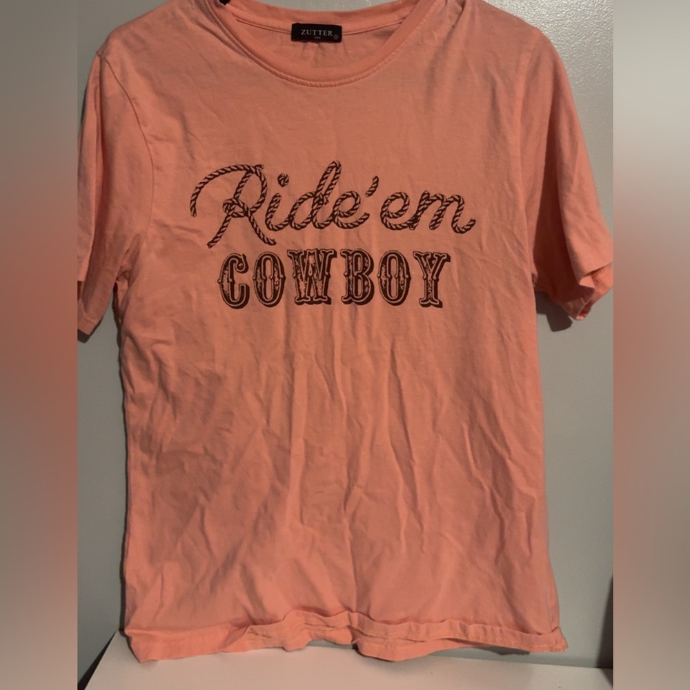 Kids Peach T-Shirt - Ride'em Cowboy
